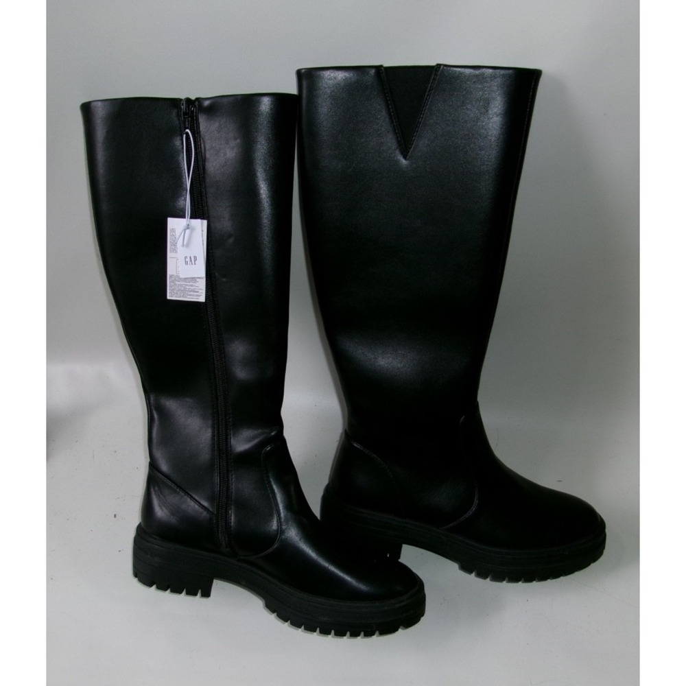 GAP Tall Vegan Black Leather Boots Size 8 – New Never Used - Picture 1 of 4